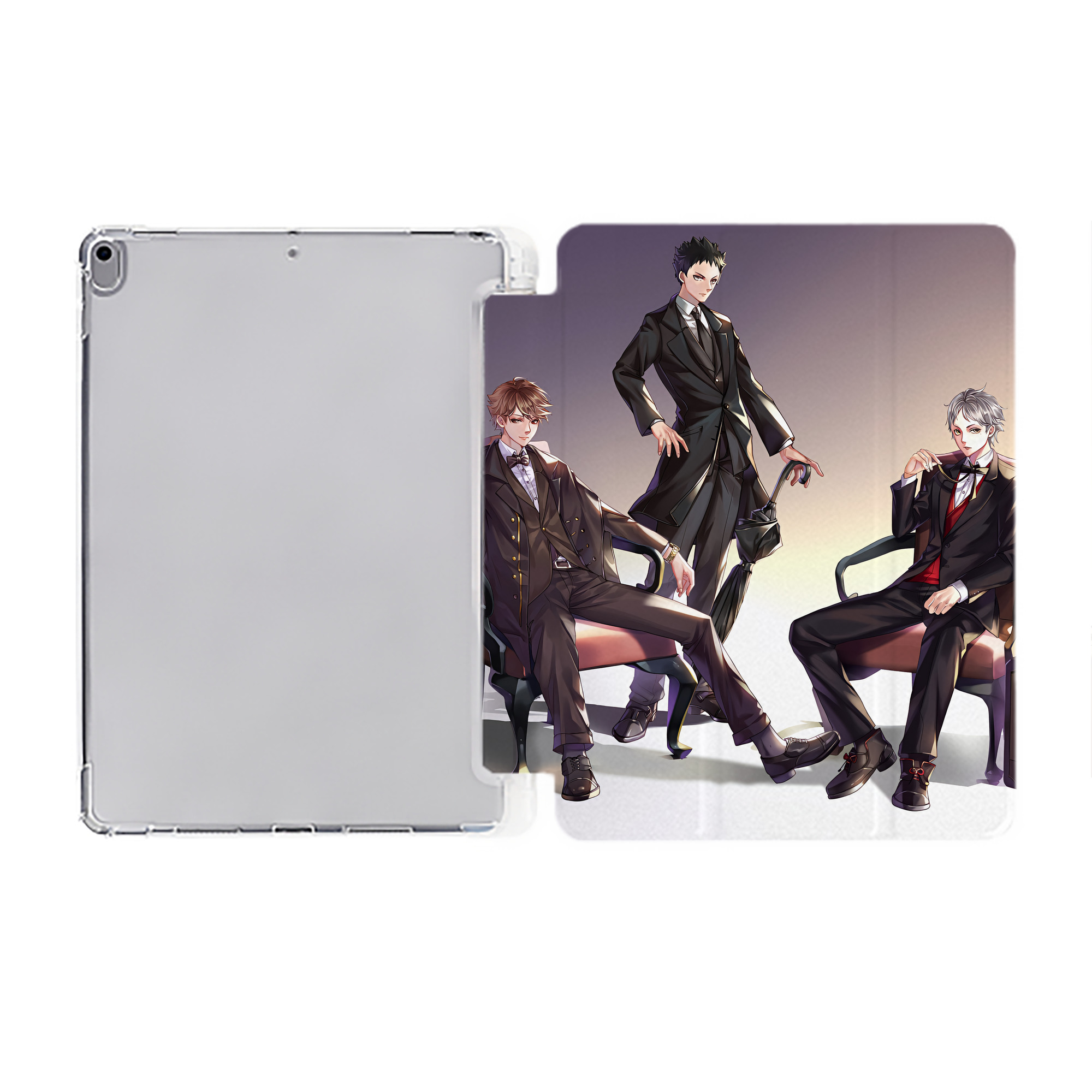 （画像用） ハイキュー!! Haikyu!! IPad ケース ペン収納付き 三つ折りスタンド PUレザー×シリコン 対応機種9.5/10.5/10.9インチ